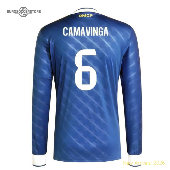 Premium 2025-2026 Real Madrid Long Sleeve Third Shirt (Camavinga 6)