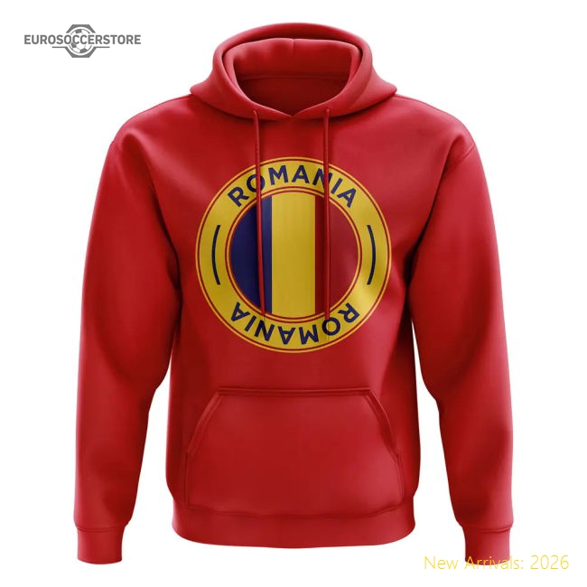 Romania Football Badge Hoodie (Red)