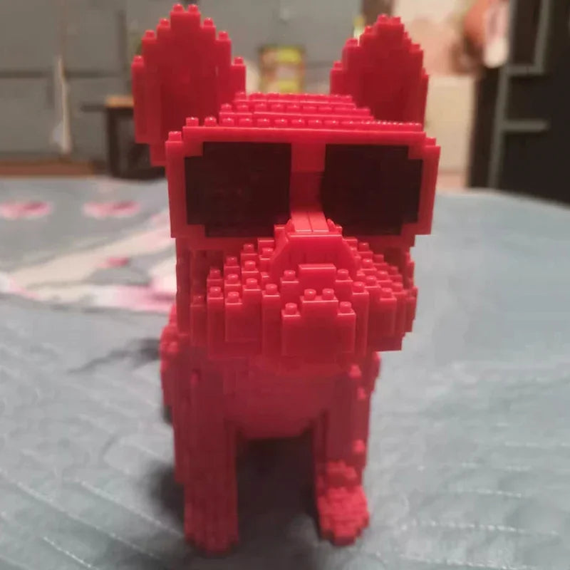 French Bulldog Bricklens Eyeglasses Frenchie Style Mini Diamond Blocks