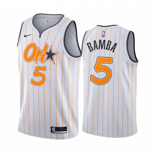 Magic #5 Mohamed Bamba Official 2020 City NBA Jersey - White Swingman
