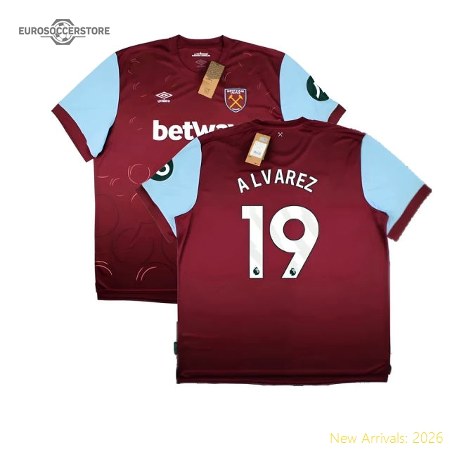 Official 2023-2024 West Ham United Home Shirt (alvarez 19) - Premium