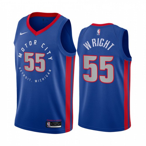 Pistons #55 Delon Wright Superior 2020 City NBA Jersey - Blue Swingman