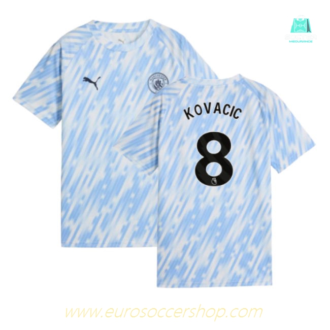 2025-2026 Man City Warm Up Jersey (Silver Sky) - Kids (Kovacic 8)