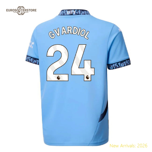 Manchester City 2024-25 Home Fan Version For Kids (Gvardiol Game
