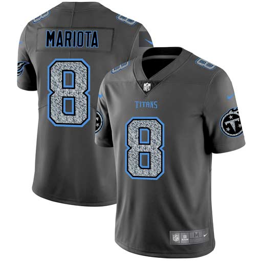 NFL T T Titans #8 Marcus Mariota Gray Fashion Jersey - Authentic Qu...