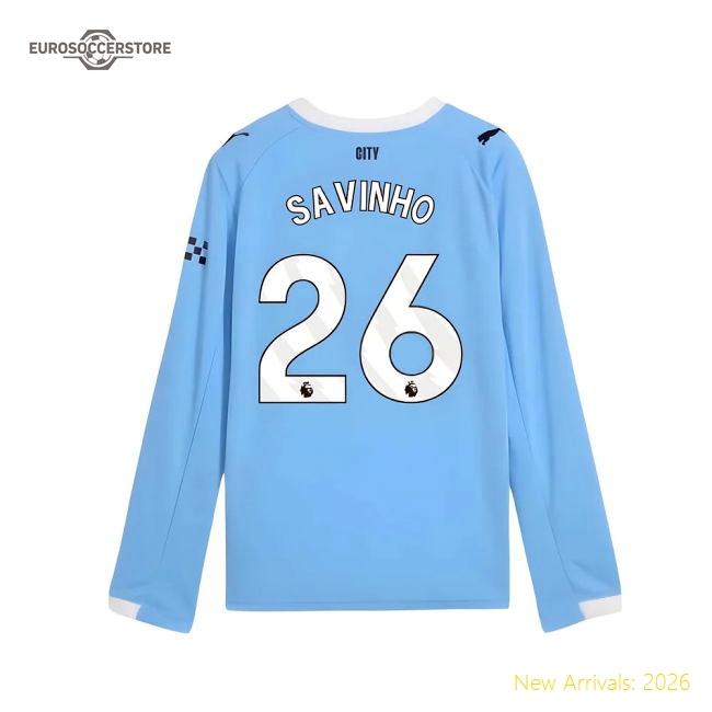 2025-2026 Man City Kids Premium Savinho Jersey Kids-safe Technology