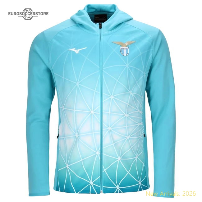 2025-2026 Lazio Hooded Walk Out Jacket (Azure Blue) Match Replica