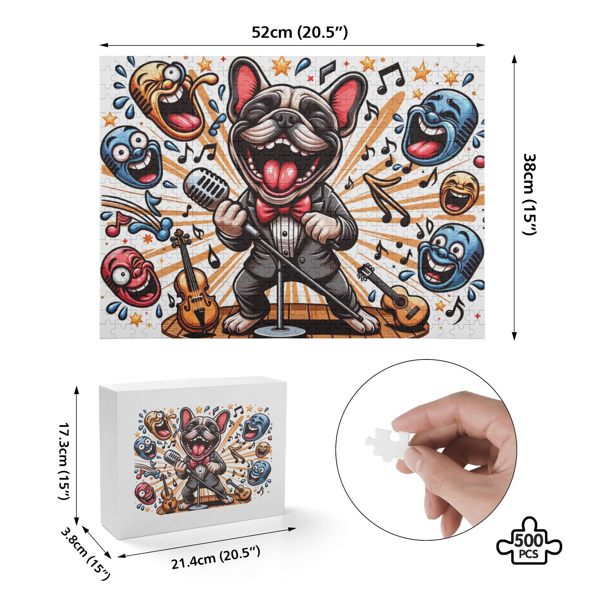 Buddy - Premium 500-piece Wooden Puzzle For French Bulldogs