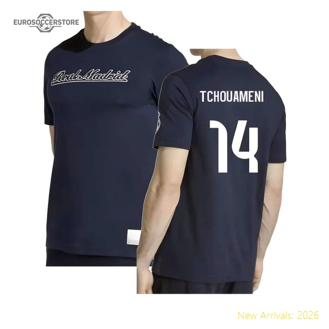 2025-2026 Real Madrid Us Tee (navy) (tchouameni 14) - Concept Creation