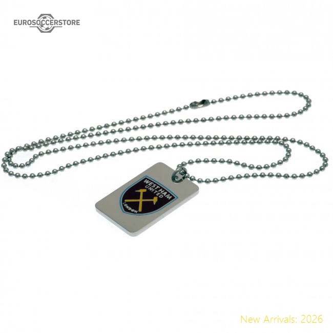 West Ham United Fc Enamel Crest Dog Tag  Chain - Official Edition