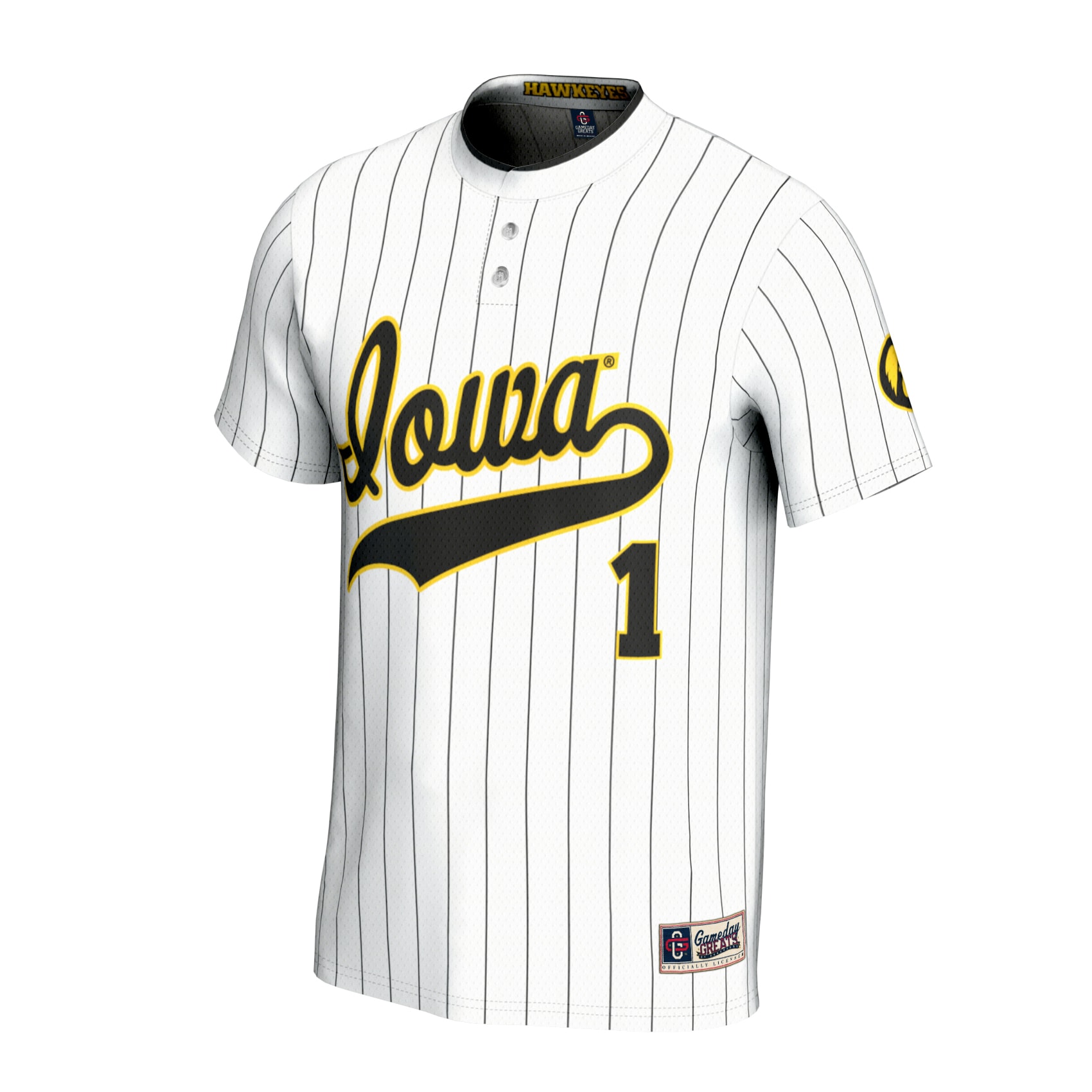 [DDG] Iowa Hawkeyes GameDay Greats Unisex Lightweight Softball Fashion Jersey - White