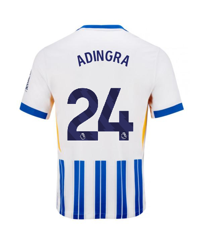 Brighton Hove Albion 24-25 Season Home Jersey Featuring ADINGRA 24
