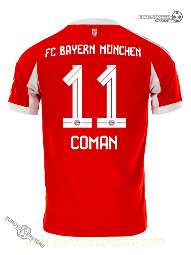 FC Bayern Munich Home Jersey 25-26 Featuring Coman #11