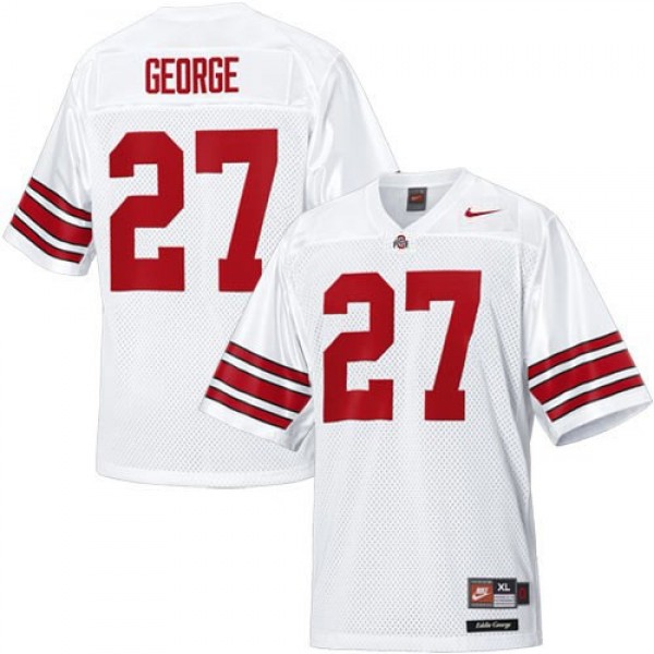 Game-day Ready Men Ohio State Buckeyes #27 Eddie George White Variant