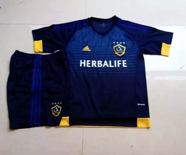 Premium Quality Kids LA Galaxy 2015-16 Away Soccer KitShirtShorts