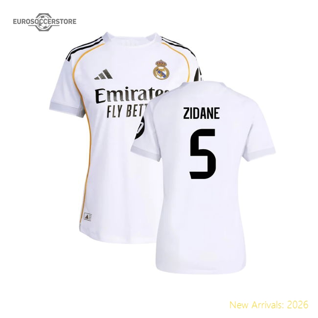 Official 2025-2026 Real Madrid Authentic Home Shirt (Womens) (Zidane
