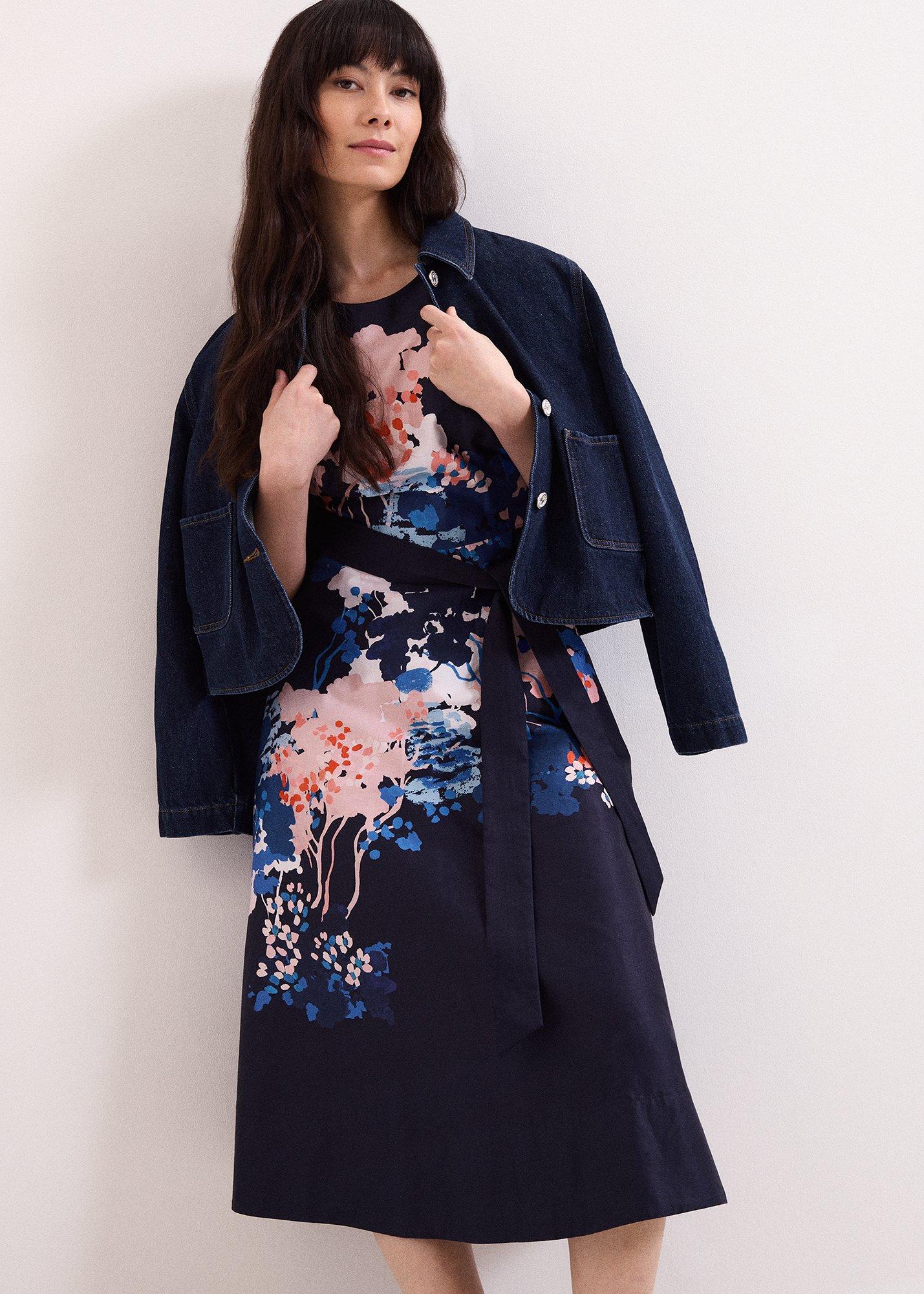 Natalya Fit and Flare Floral Printed Midi Dress