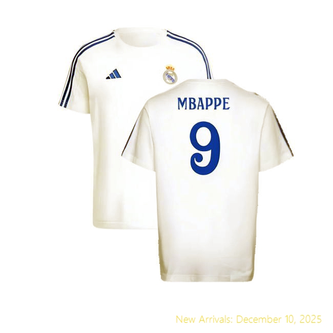 2024-2025 Real Madrid Home None - Premium Soccer (Mbappe 9) - White...