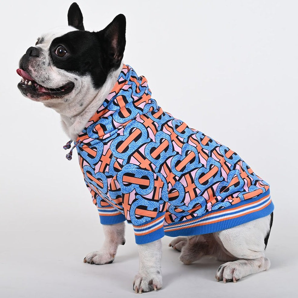 French Bulldog B Print Warm French Bulldog Hoodie For Winter (wj01) Durable Dog Item