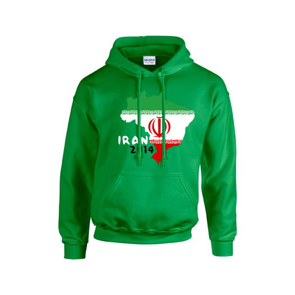 Pro-Grade Exclusive-Design Iran 2014 Country Flag Hoody (Green)