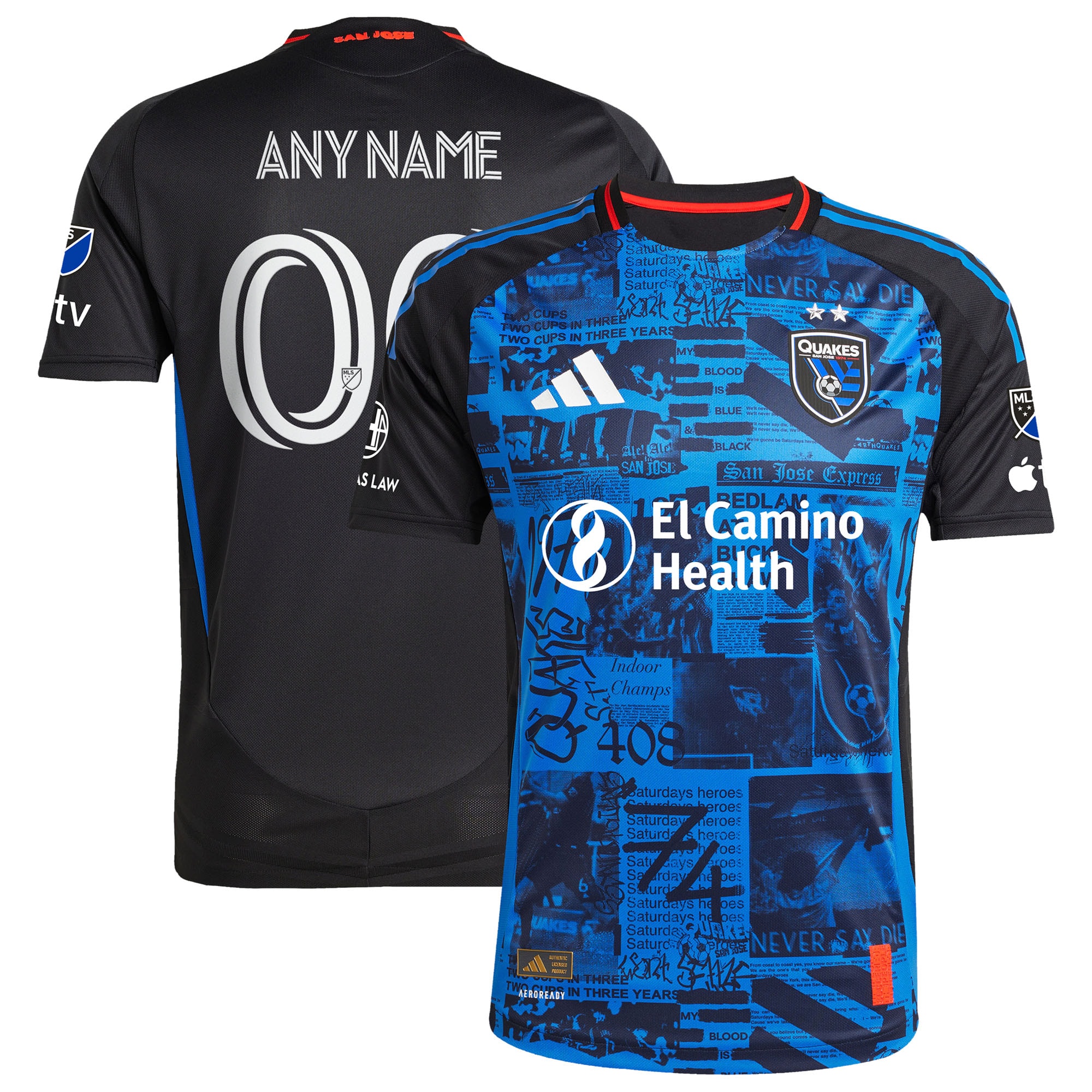[SJH] San Jose Earthquakes 2025 Headliner Authentic Custom Jersey - Black