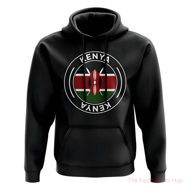 Men Kenya Football Badge Hoodie (Black)