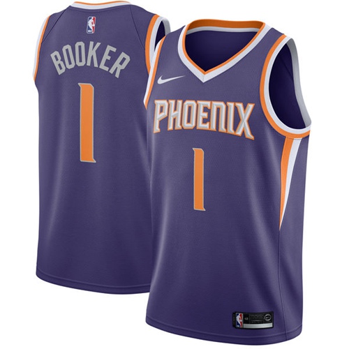 PHX #1 Devin Booker Elite 2024 Icon NBA Jersey - Purple Swingman