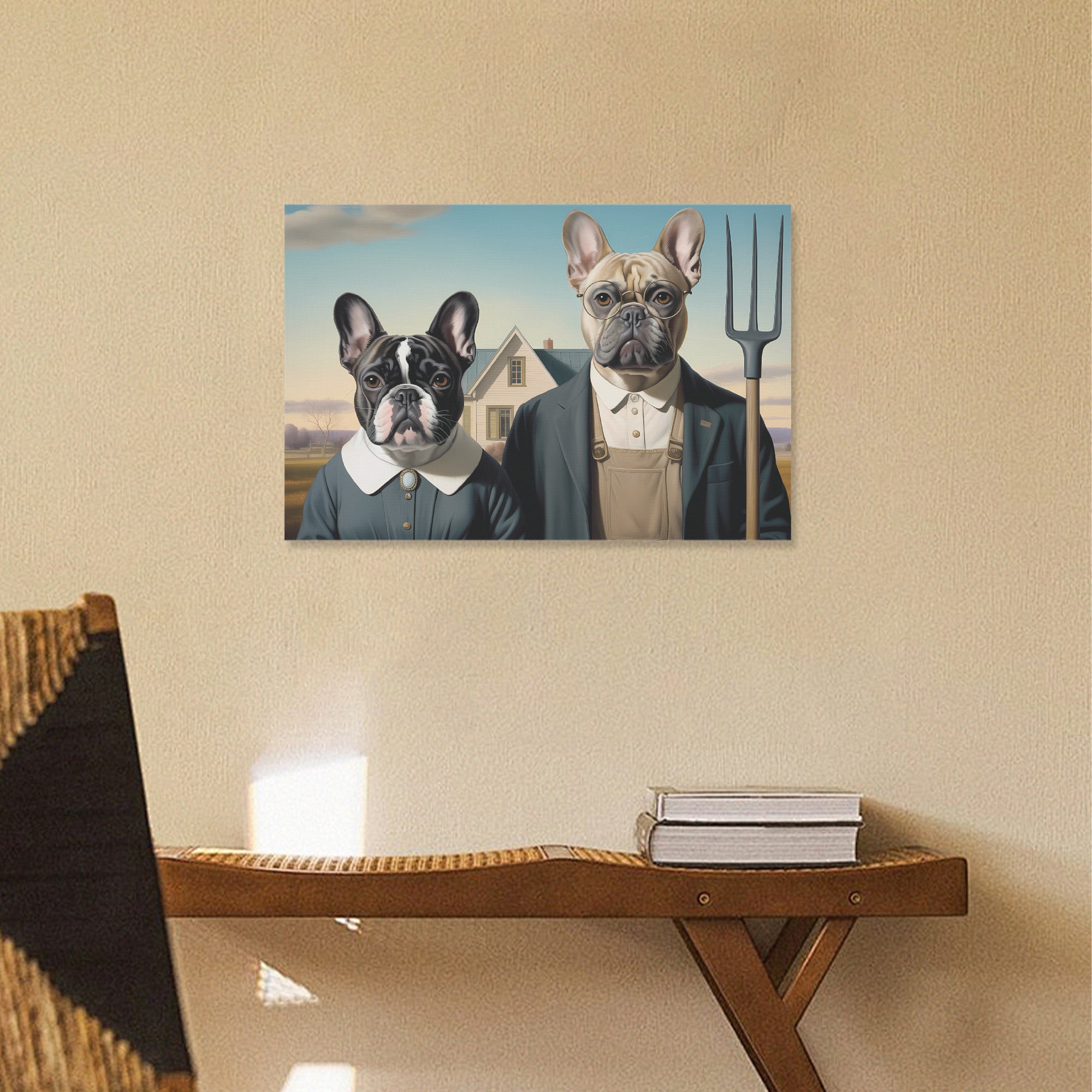 Minimal-Aesthetic Margaret - Adorable Frenchie Canvas Wall Art for Ev...