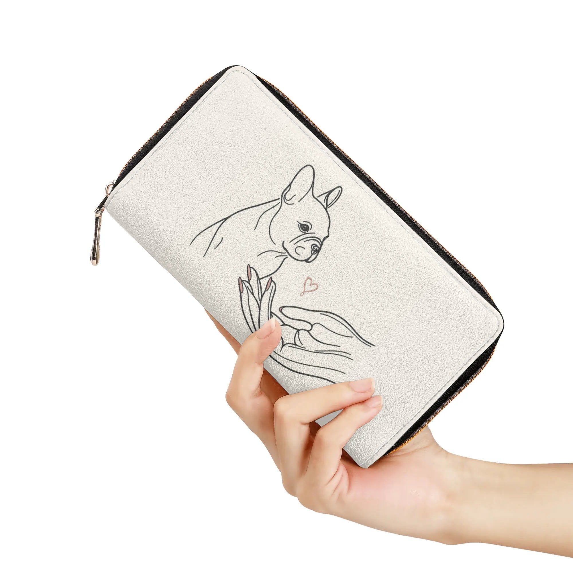 French Bulldog Nova Leather Zipper Wallet Durable Dog Item