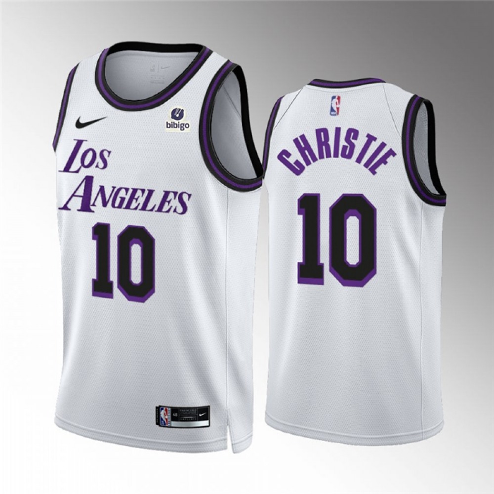 Game Day Retro Men's LA Lakers #10 Max White Basketball Jersey