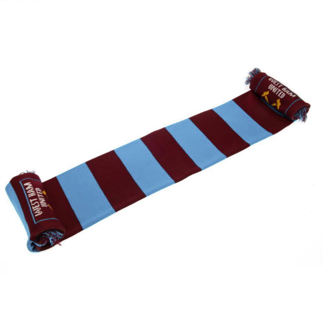 Retro West Ham West Ham United FC Narrow Bar Scarf for Supporter Gear