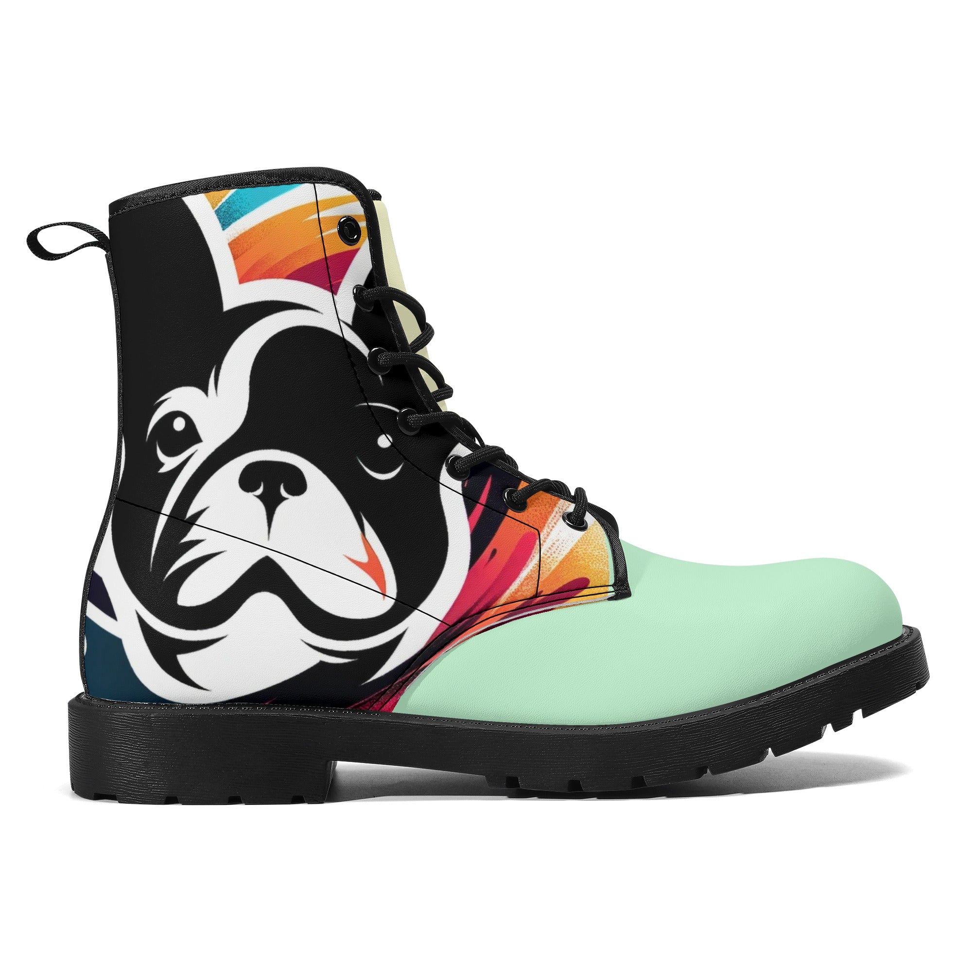 Lucy - Frenchie Lover Leather Boots For Frenchie Fans | Durable Build