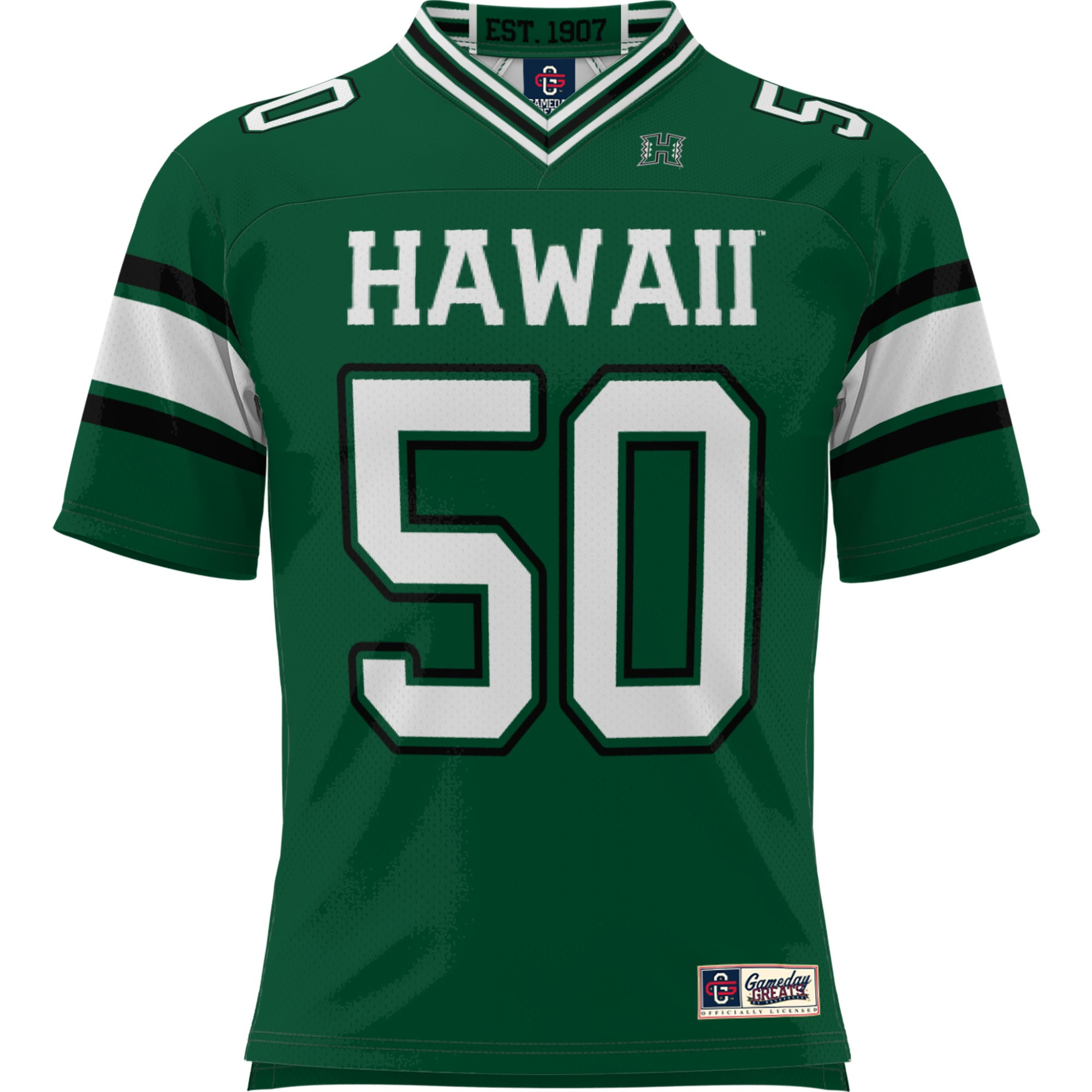 #50 Hawaii Rainbow Warriors GameDay Greats Youth Football Jersey - Green