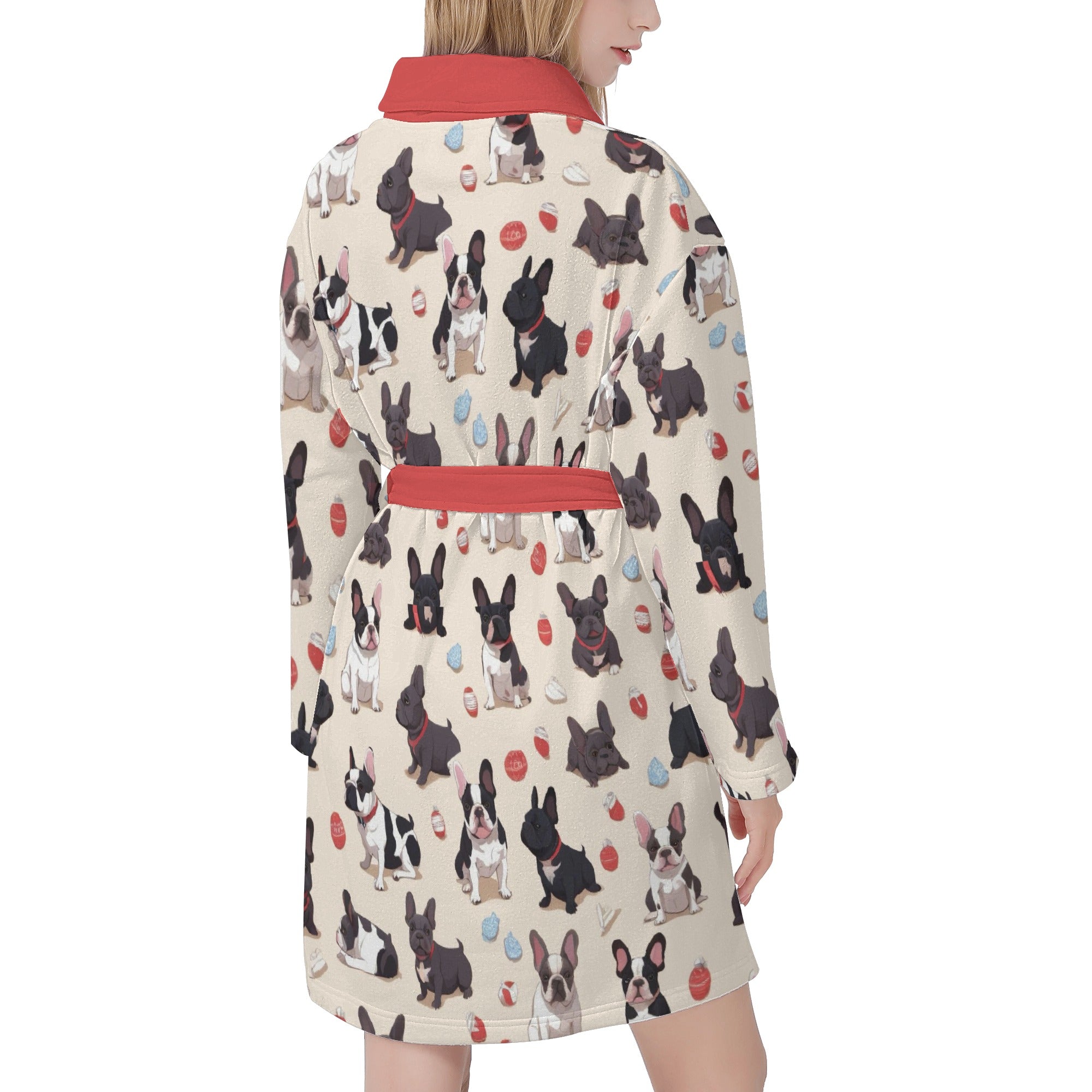 French Bulldog Comfortable Nova - Frenchie Women Bathrobe Indoor Use