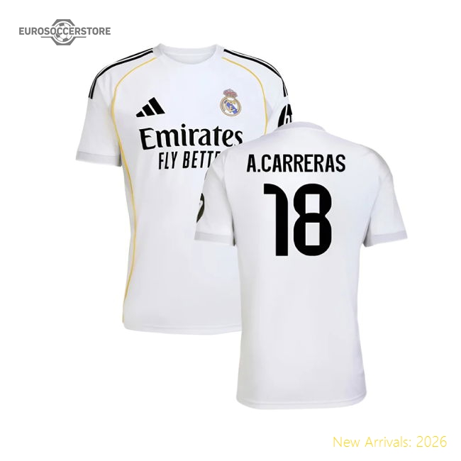 Pro-level Real Madrid Home A.carreras Jersey 2025-2026 Lightweight