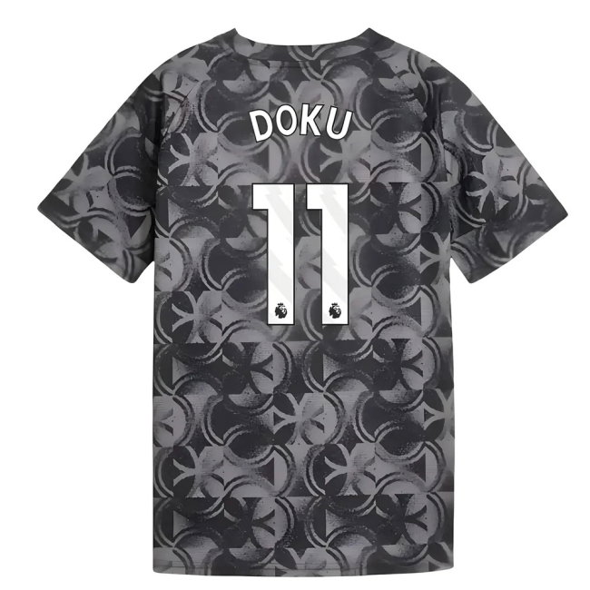 2025-2026 Man City Warm Up Jersey (Black) - Kids (Doku 11)