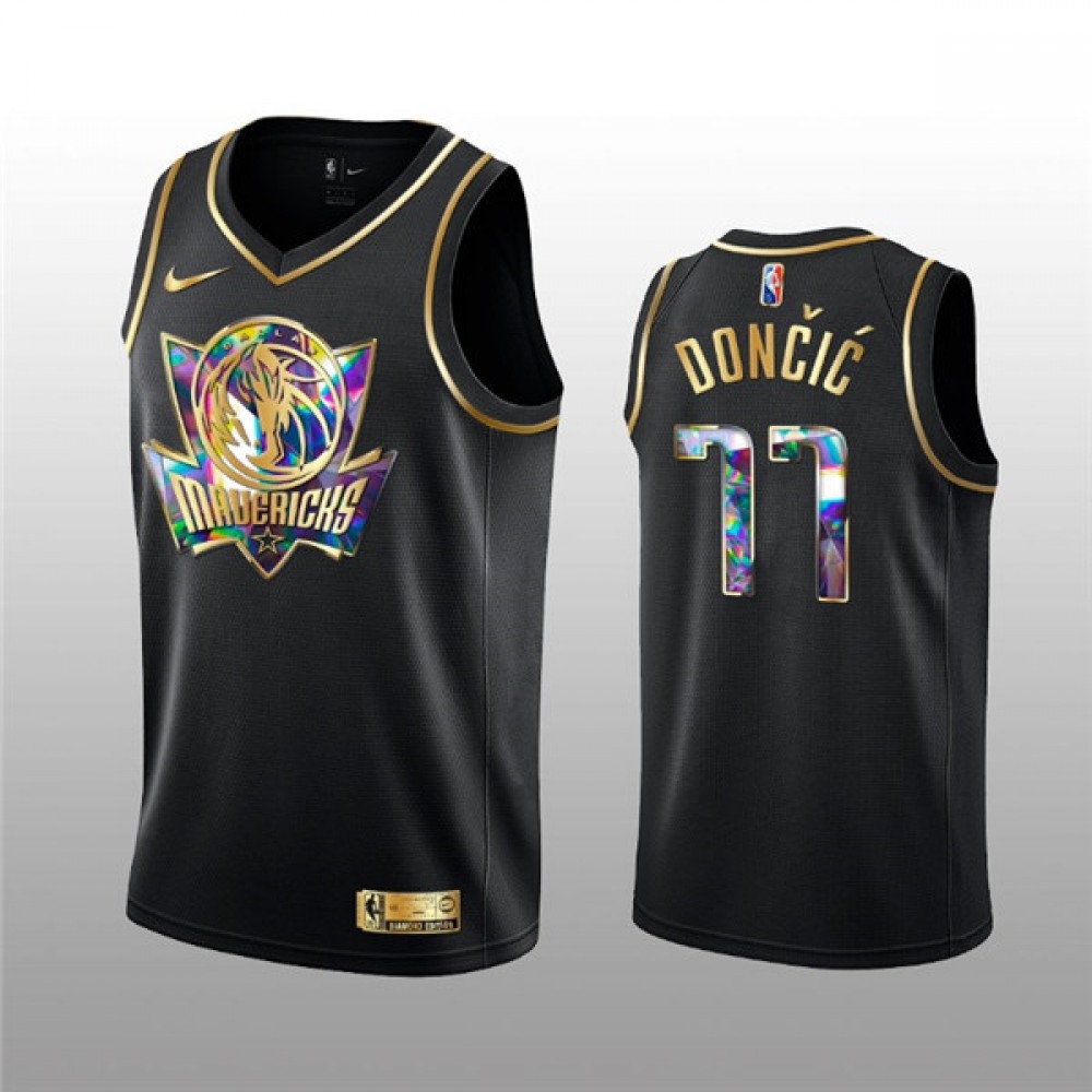 Dallas Mavericks 77 Black Jersey Golden Edition - Fan Favorite