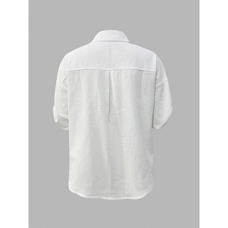 Button Down Front Pockets Shirt AX6591