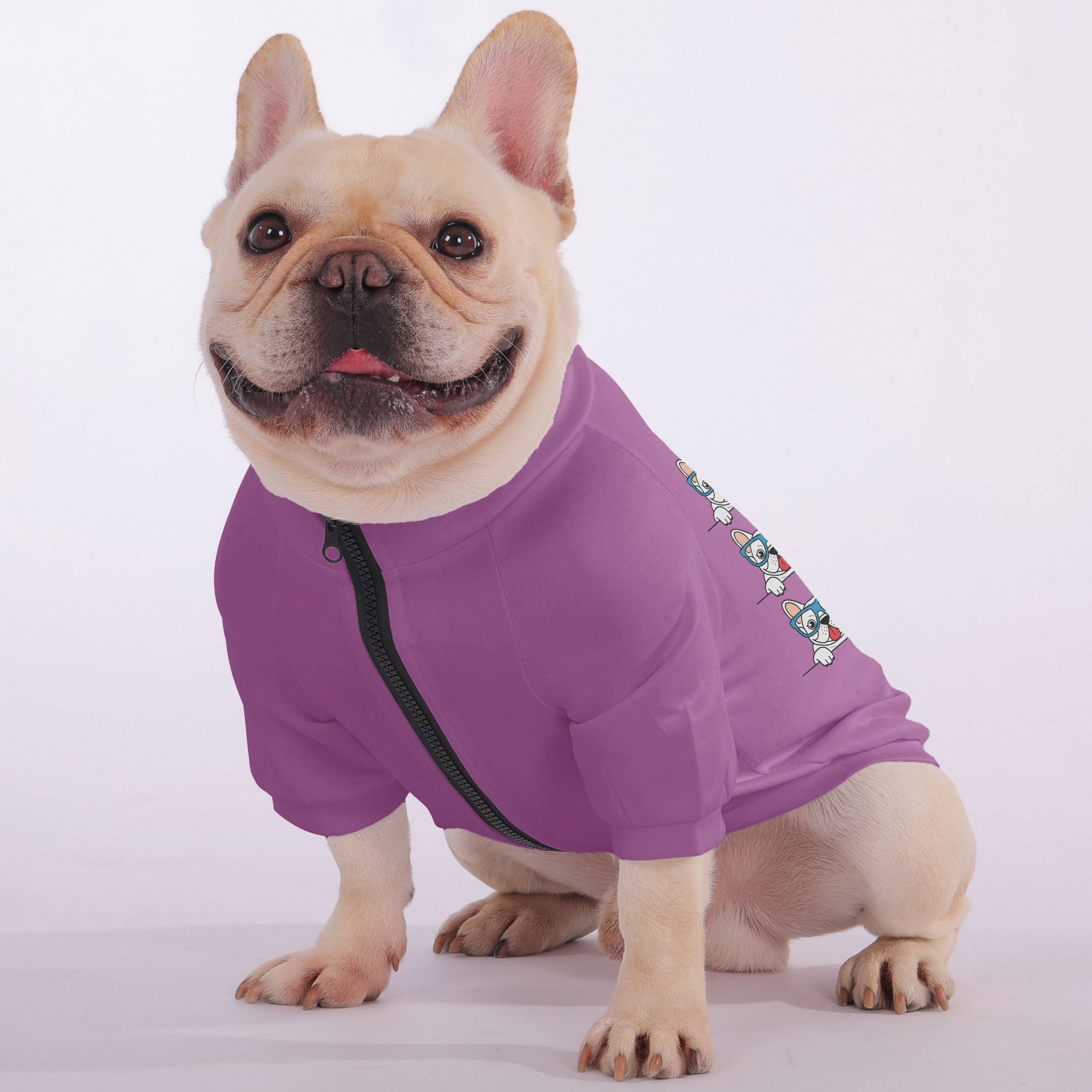 - Dog Owner Snuggly Zip-up Sweatshirt For French Bulldogs Casual Wear