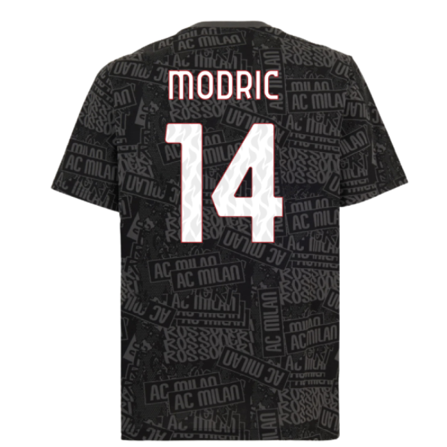 2025-2026 Ac Milan Ftblculture Tee Aop (black) (modric 14)