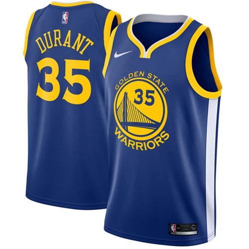 Nike Warriors Blue Kevin Durant #35 Jersey - Basketball Jersey