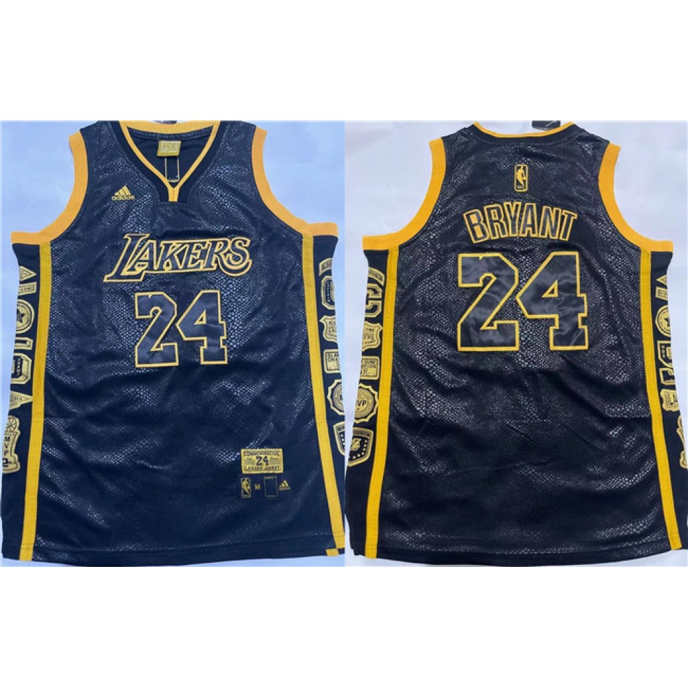 Performance Premium Men's Lakers #24 Kobe Black Basketball Jersey