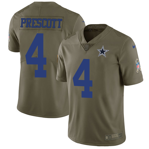 Official NFL Dallas Cowboys #4 Dak Prescott Team Color Limited Jersey