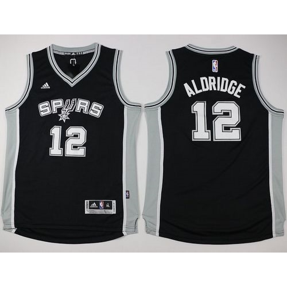 Professional Grade Men's SAS #12 LaMarcus Black Basketball Jersey