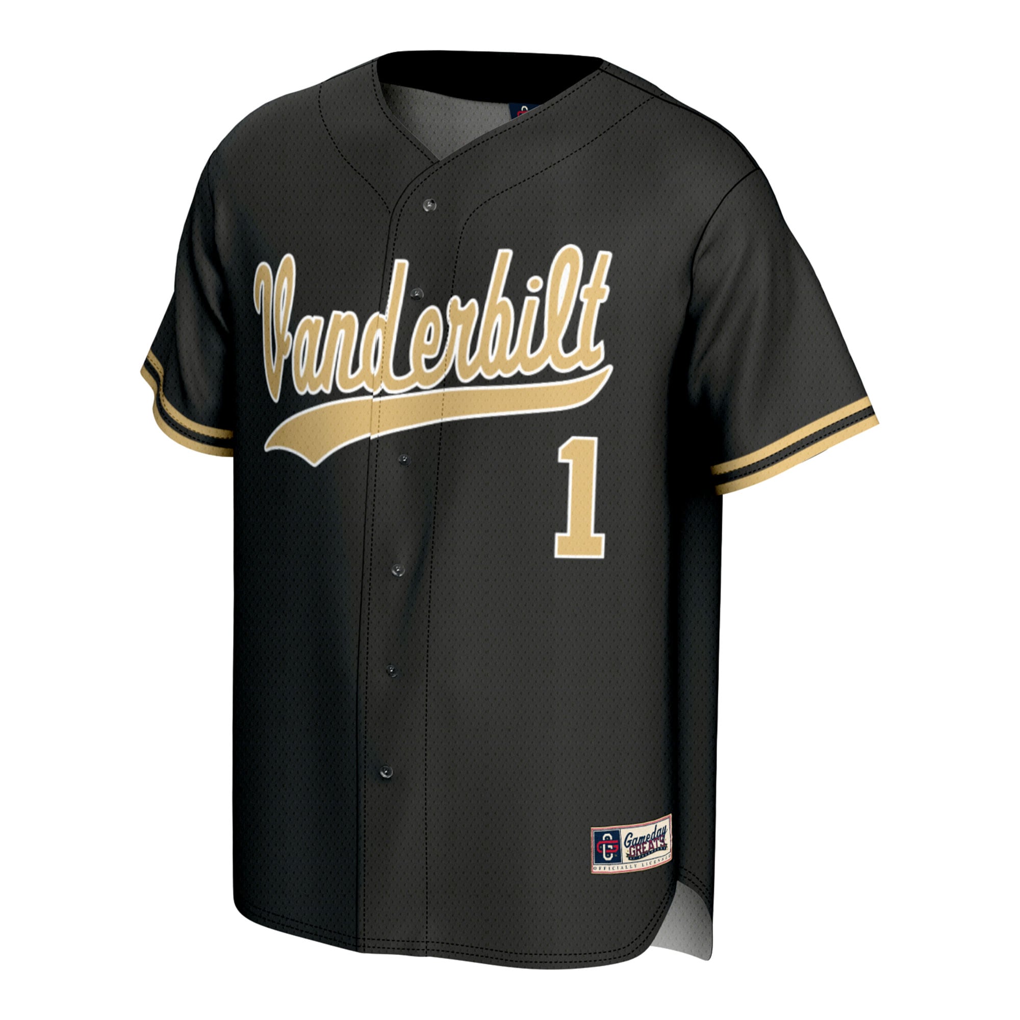 [DDG] Vanderbilt Commodores GameDay Greats Youth Baseball Lightweight Fashion Jersey - Black
