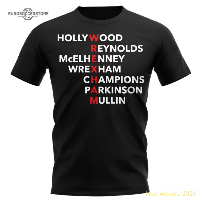 Premium Wrexham Champions T-shirt (black) - Competitive Price