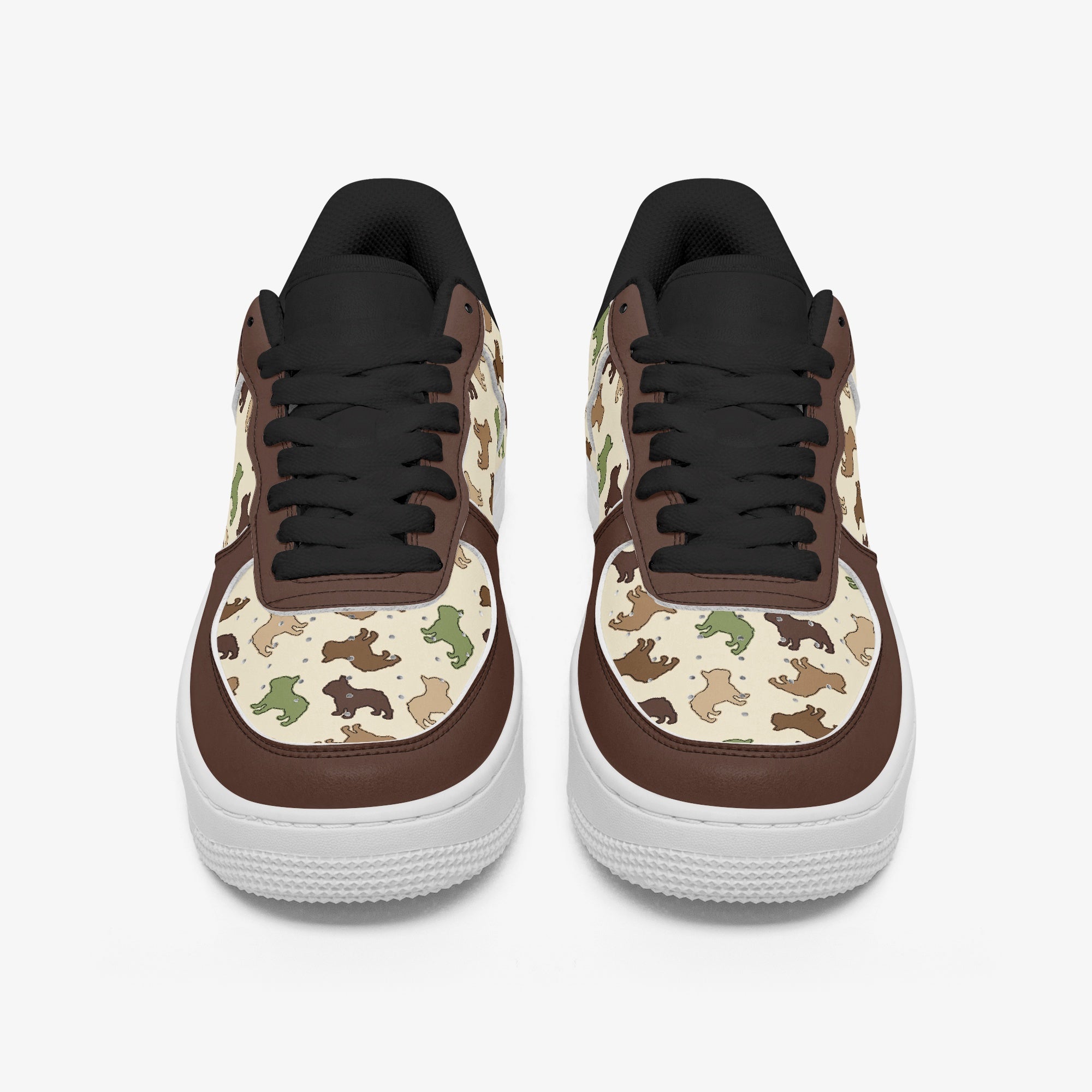 French Bulldog Periwinkle Low Top Leather Sneakers Protective Paw Gear