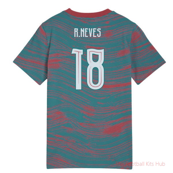 [JED] 2026/27 Portugal FtblCulture Tee AOP (Red-Green) - Kids (R.Neves 18)