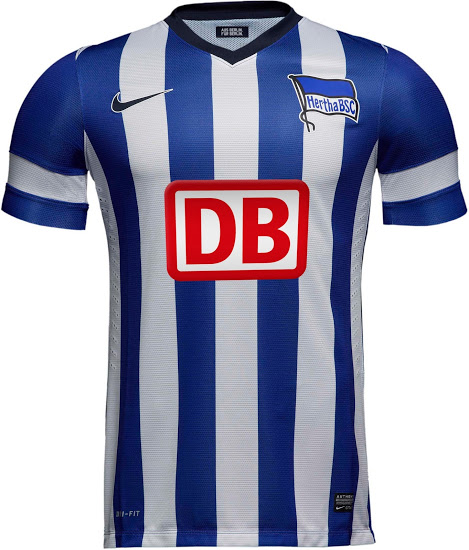 13-14 Hertha BSC Home Soccer Jersey ShirtPlayer Version - Official