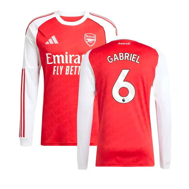 2025-2026 Arsenal Long Sleeve Home Shirt (Gabriel 6)
